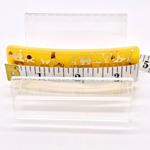 Louis Vuitton Yellow Monogram Inclusion Hair Barrette Clip - Picture 9 of 9